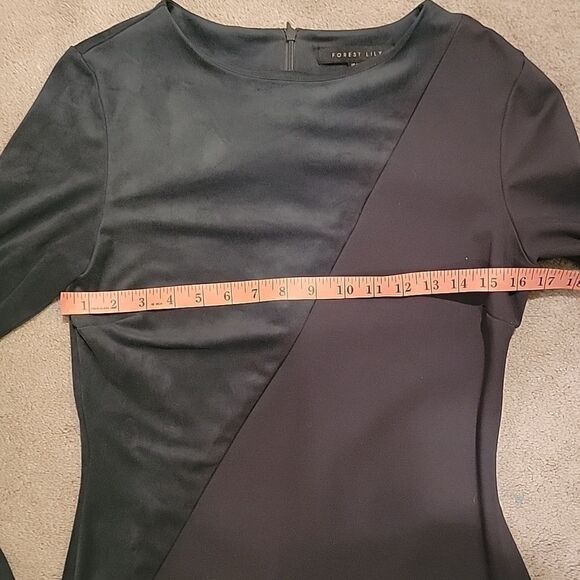 Forest Lily green asymmetrical faux suede sheath dress sz 10 - Picture 5 of 8